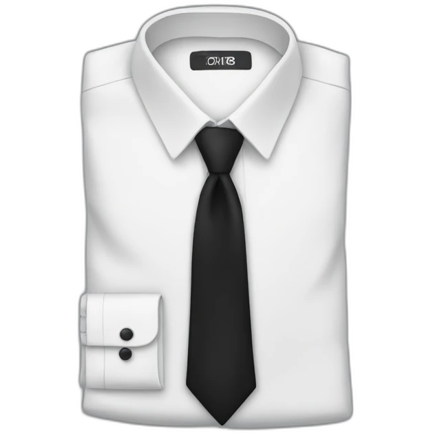 White shirt with a black tie emoji