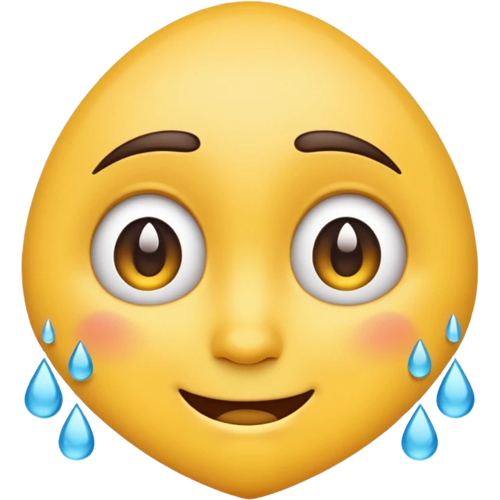 Smiling emoji crying and concerned eyebrows  emoji