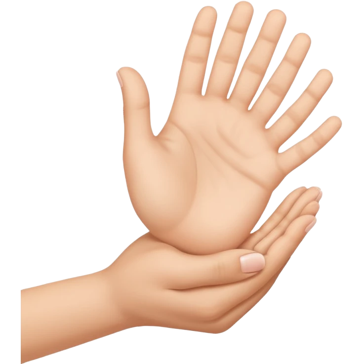 big hand holding a small hand emoji