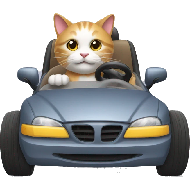 Cat driving a car emoji