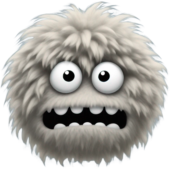 A big fluffy monster with no eyes.  emoji