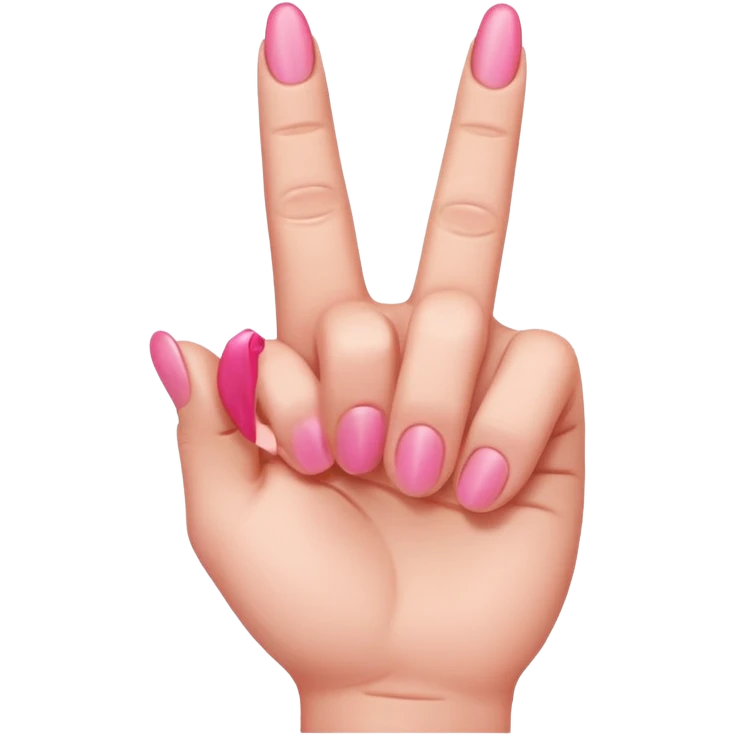 Pink middle finger emoji