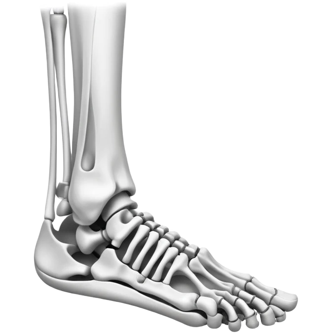 x-ray of foot bones, medical scan of foot skeleton emoji