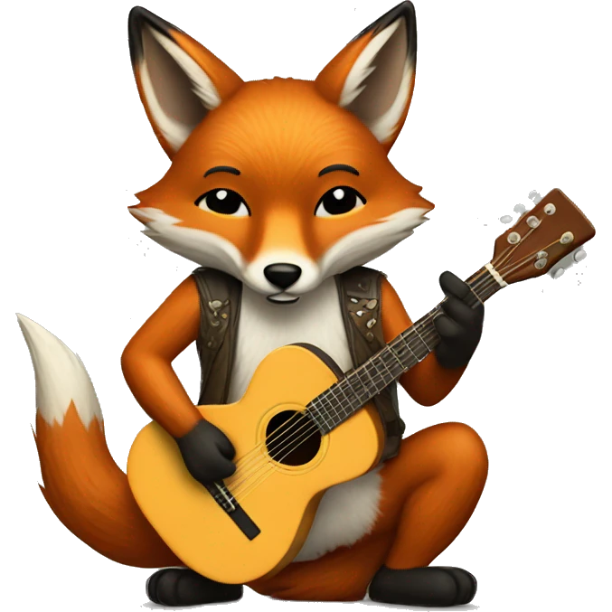 fox playing a guitar  emoji
