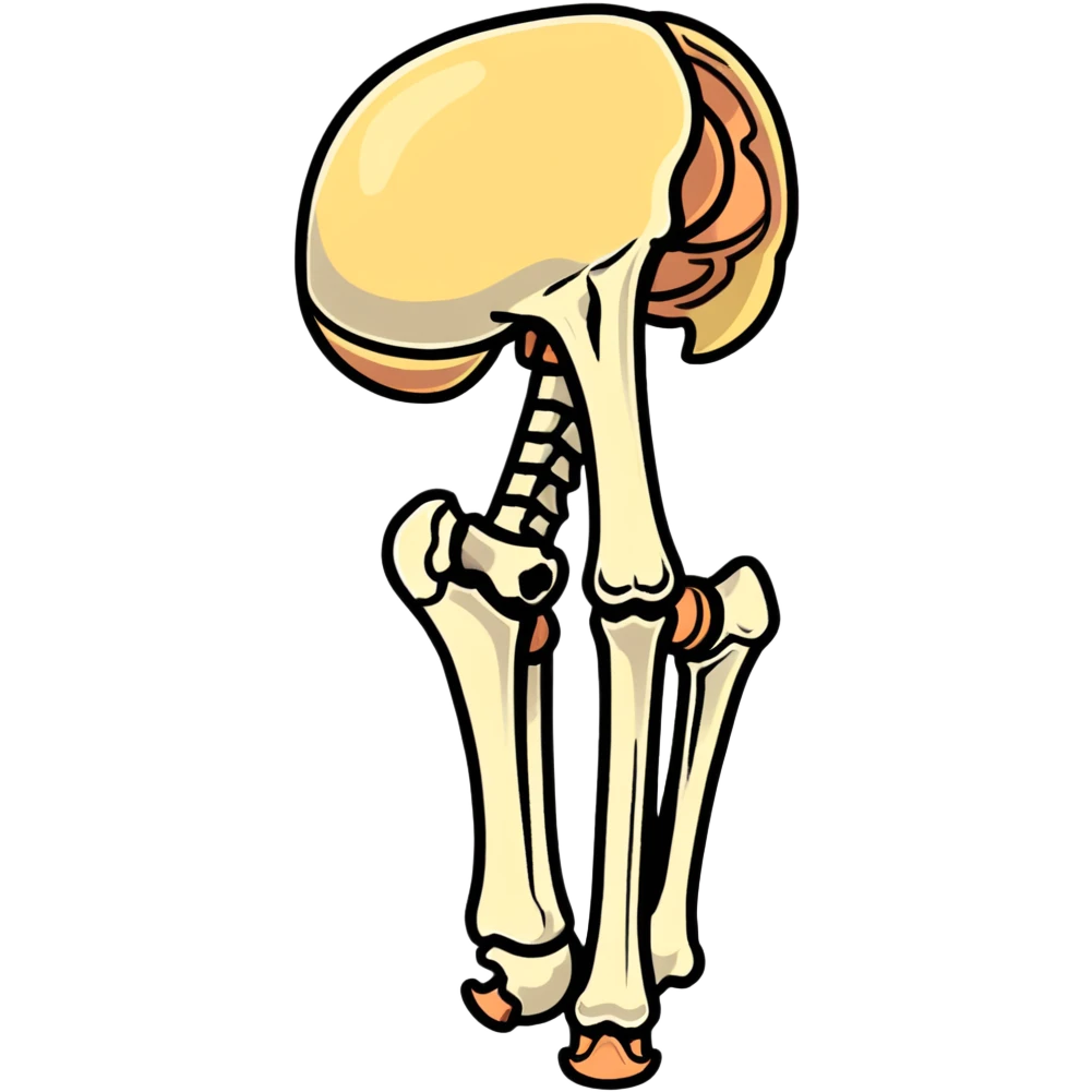 knee bones and joint, anatomical illustration emoji