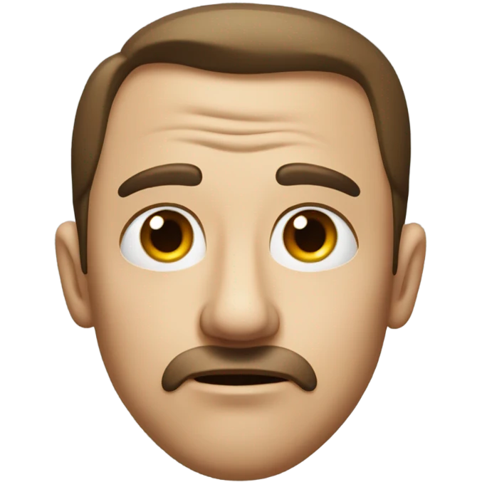 realistic portrait of a man skepticals or confused expression.  emoji