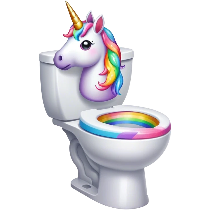 Unicorn poop in the toilet emoji