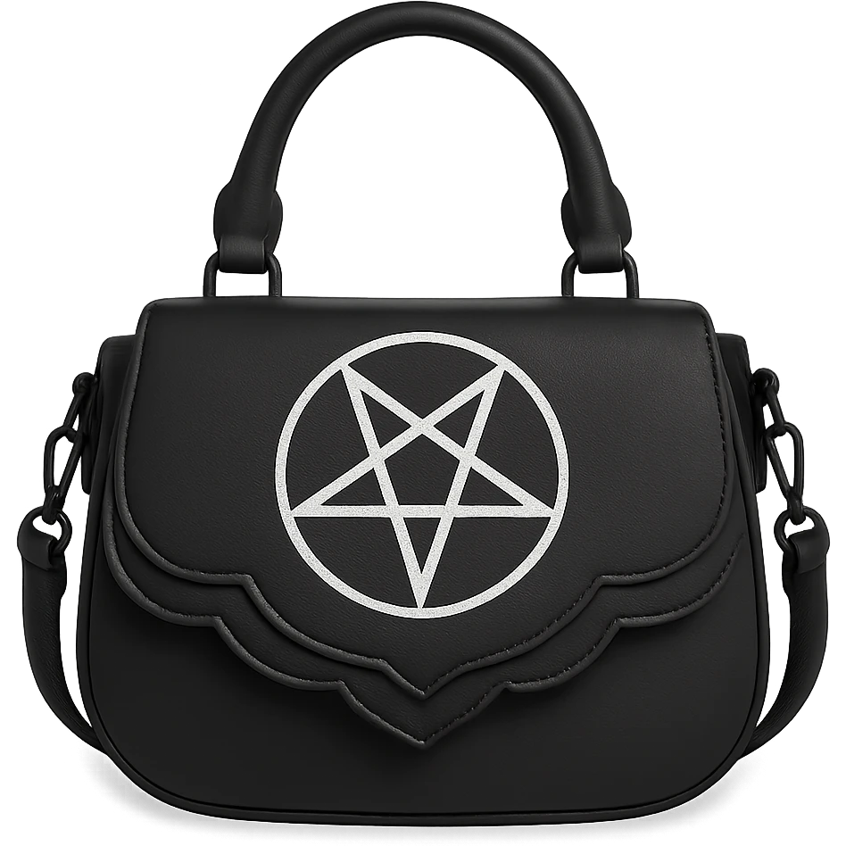 Back white goth purse without background emoji