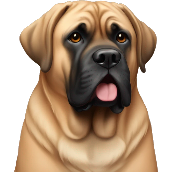 An apricot and black English mastiff emoji
