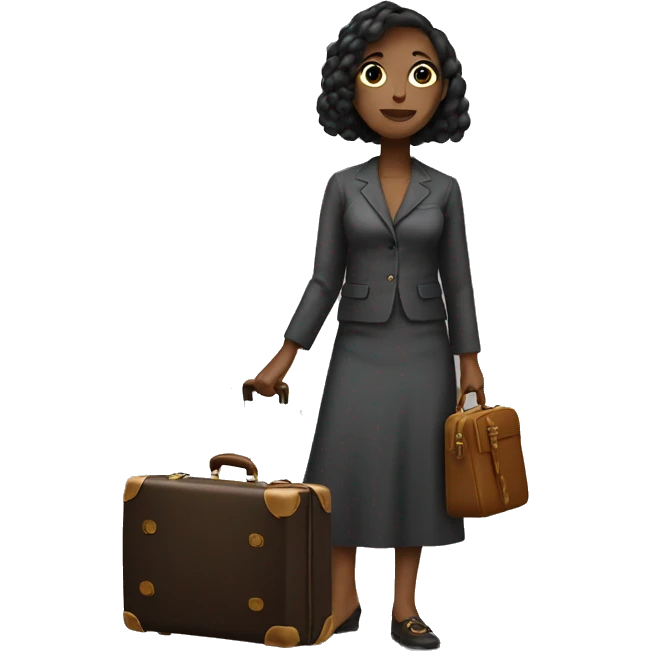 women with a suitcase LV emoji