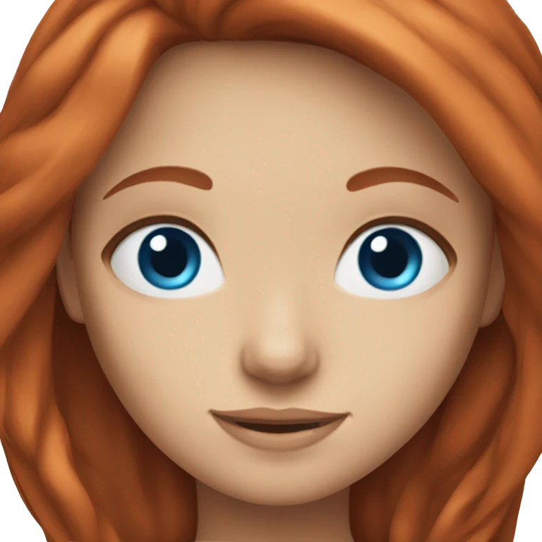 red haired girl with blue eyes and long hair emoji