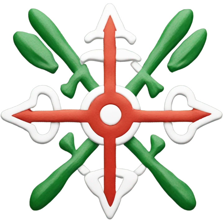 Green,white and red Zia symbol  emoji