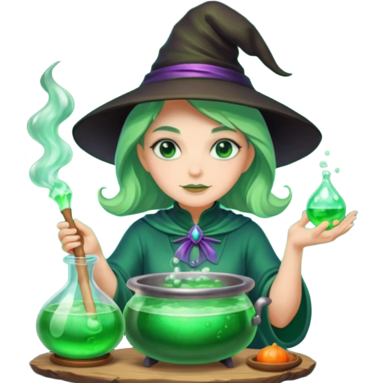 green witch cooking potion emoji
