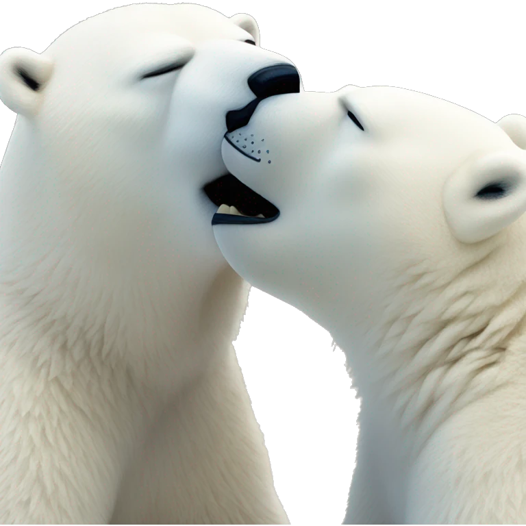 Two polar bears kissing emoji