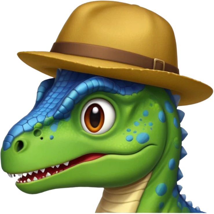 A dinosaur with hat emoji