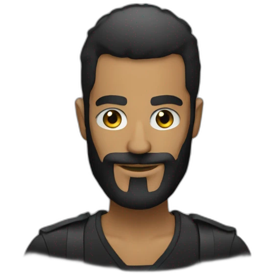 a dj, whithout hard and black beard emoji