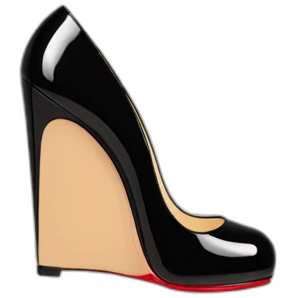 WEDGE heel LOUBOUTIN black PATENT emoji