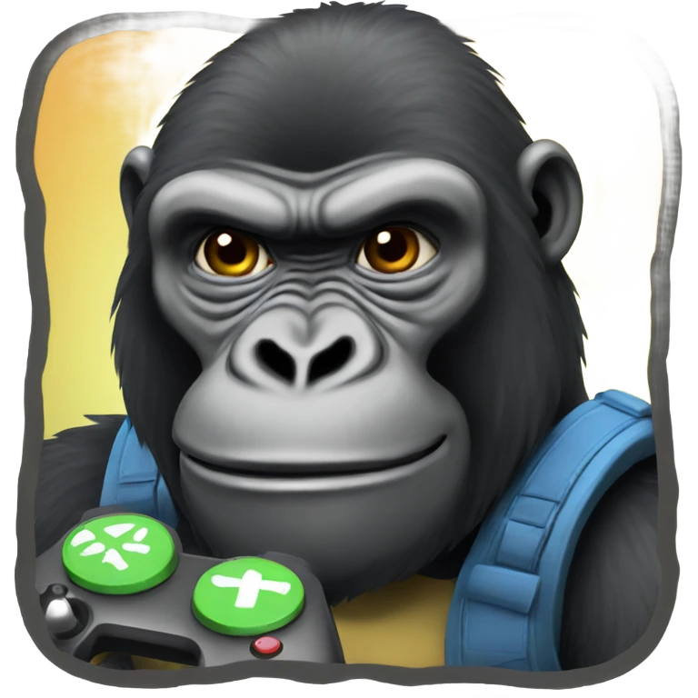 Gorilla playing a video game emoji