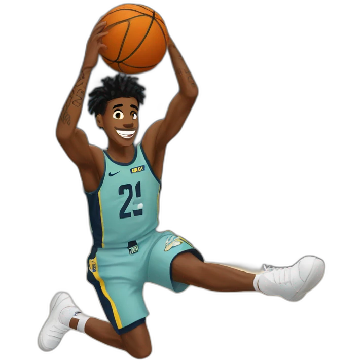 Ja morant dunking a basketball emoji