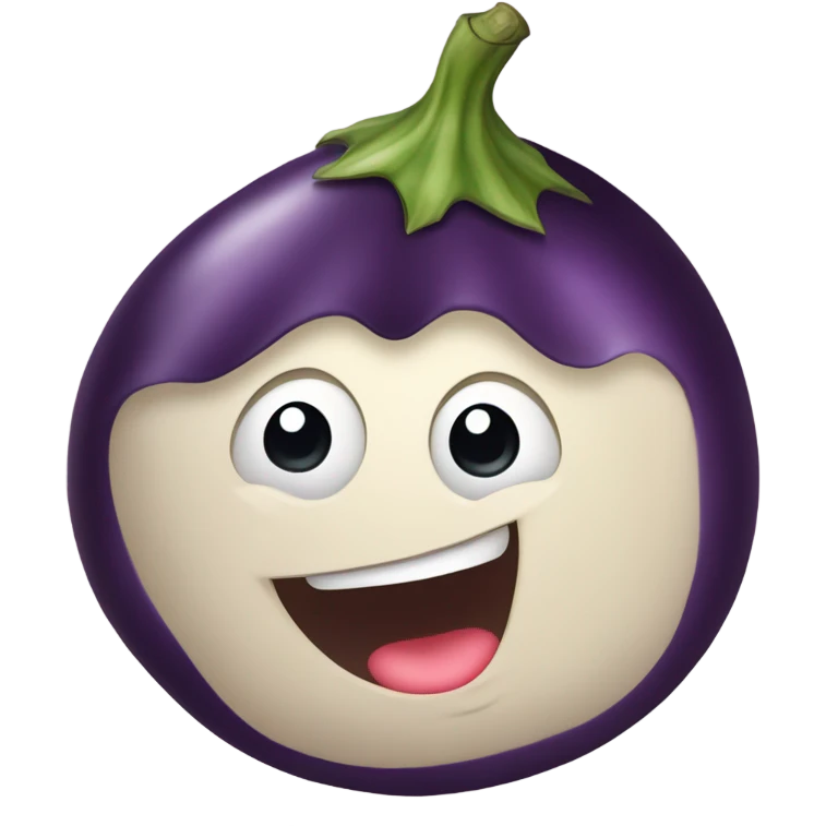 Eggplant with face emoji