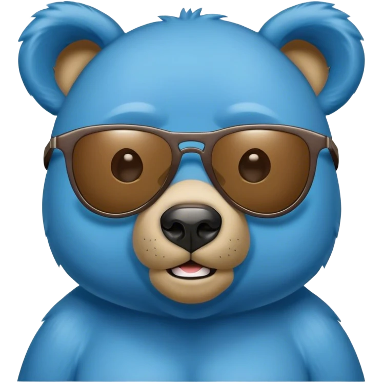 Blue bear with sunnies emoji