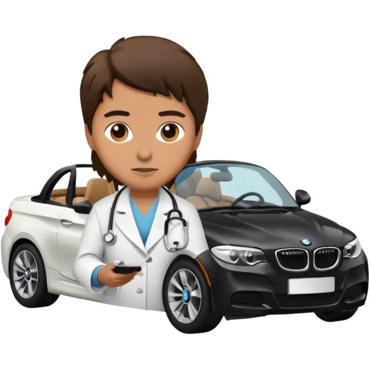 schwarzer BMW mit Arzt als Fahrer emoji