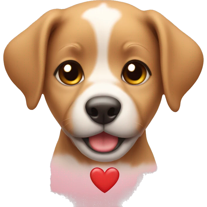 puppy with heart around head emoji