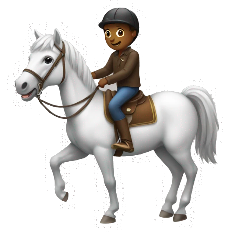 a boy riding a horse emoji