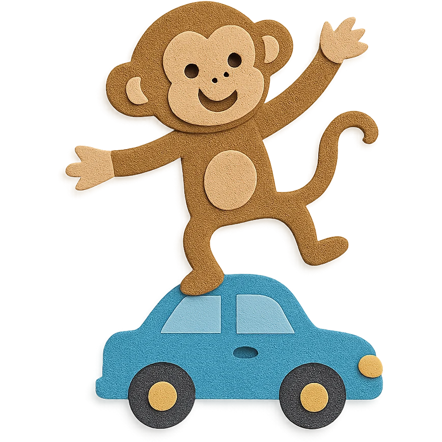 monkey dancing on a car emoji