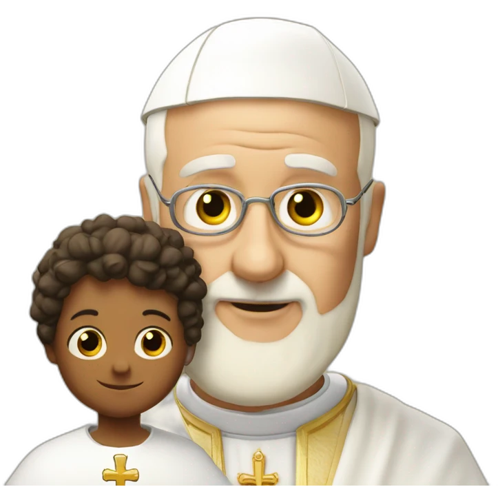 Le pape with a kid emoji