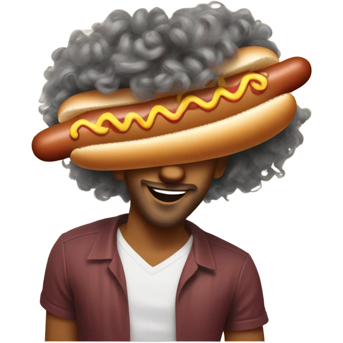 hot dog with hair  emoji