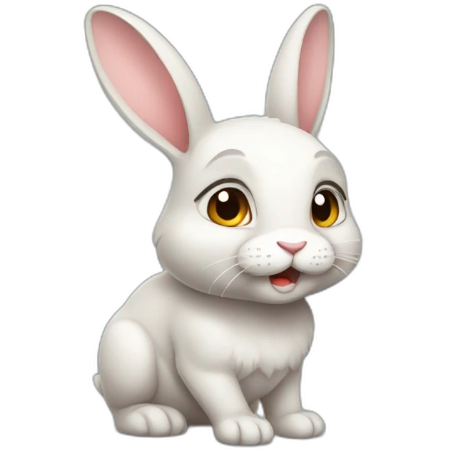 muscled cute rabbit emoji