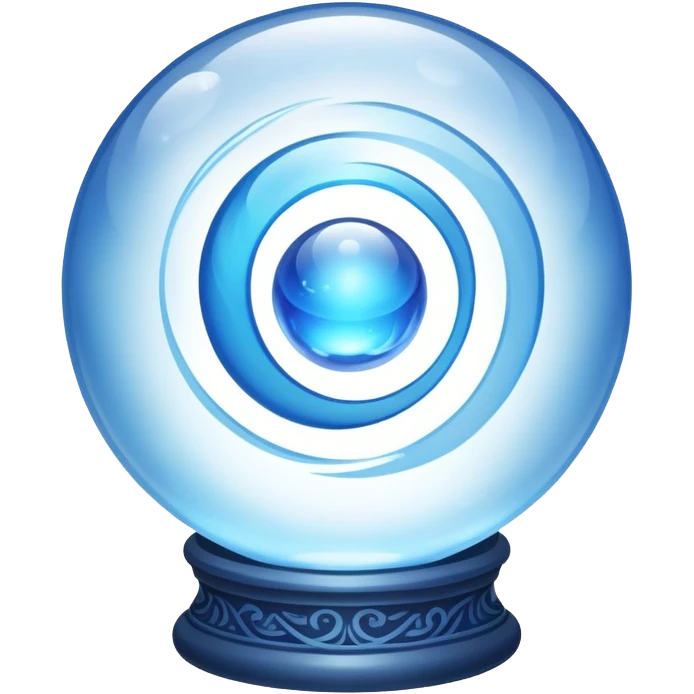 A mystical blue crystal ball scrying orb with swirling magic inside emoji