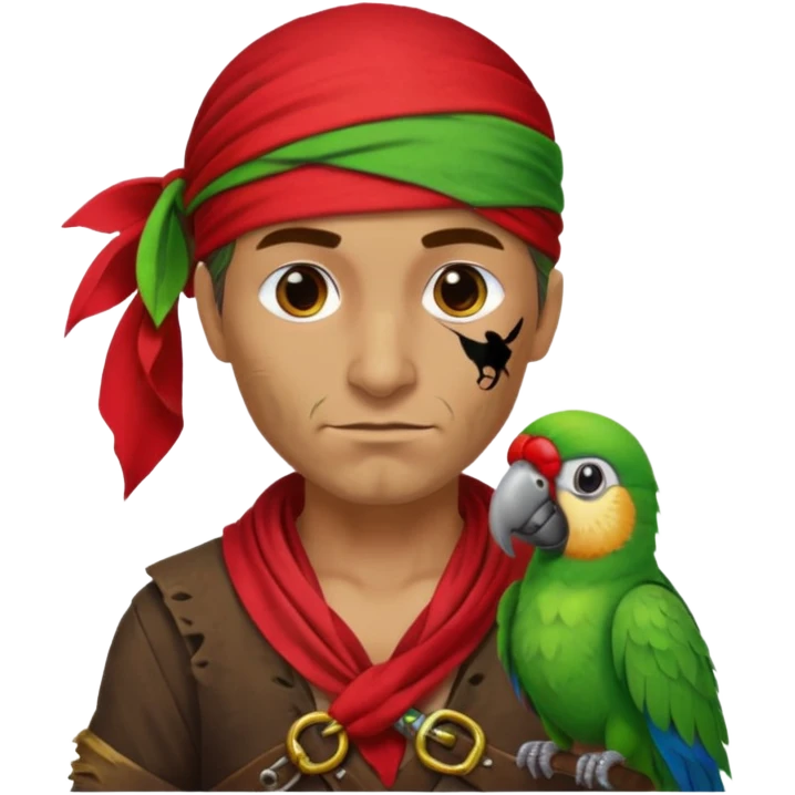 pirate and parrot emoji