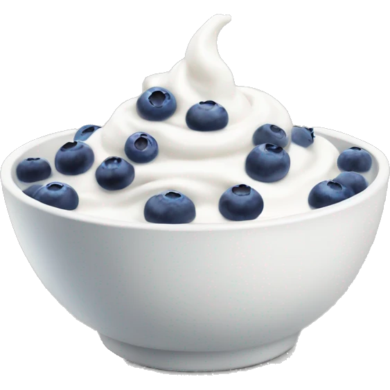 bowl of yogurt with blueberries  emoji