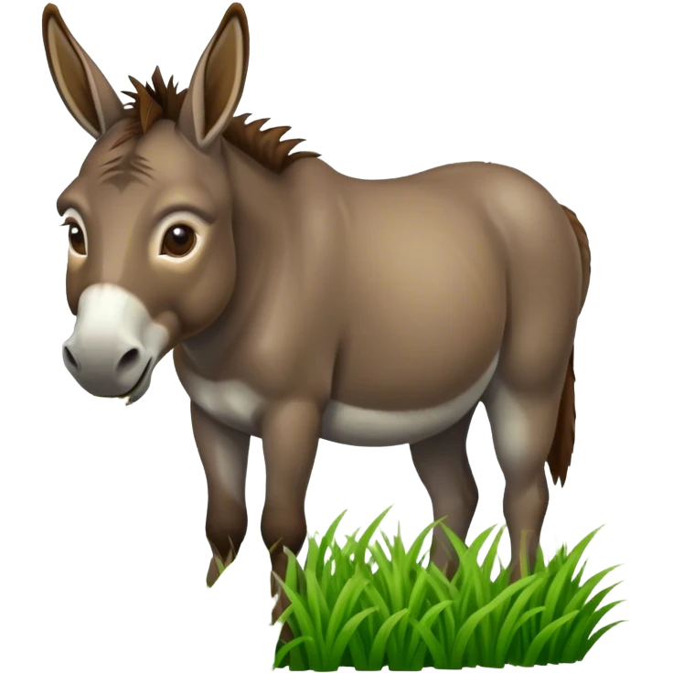 donkey eats grass emoji