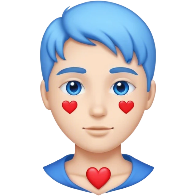 A heart face with blue hearts around it  emoji