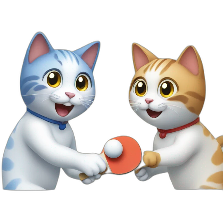 Cats playing Table tennis emoji