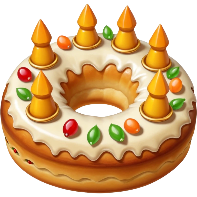 roscon de reyes DE ESPAÑA pero sin velas, emoji