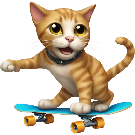 Cat riding a skateboard  emoji