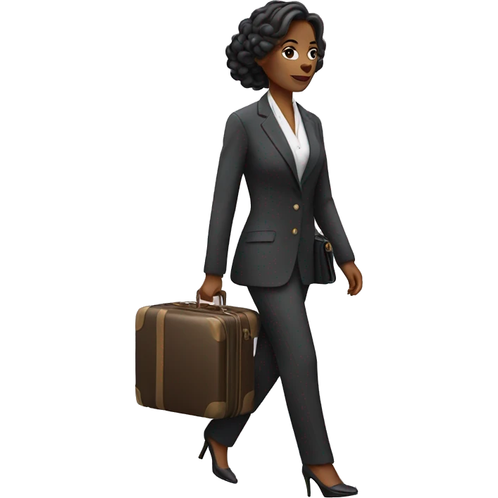 Posh woman with luggage walking  emoji