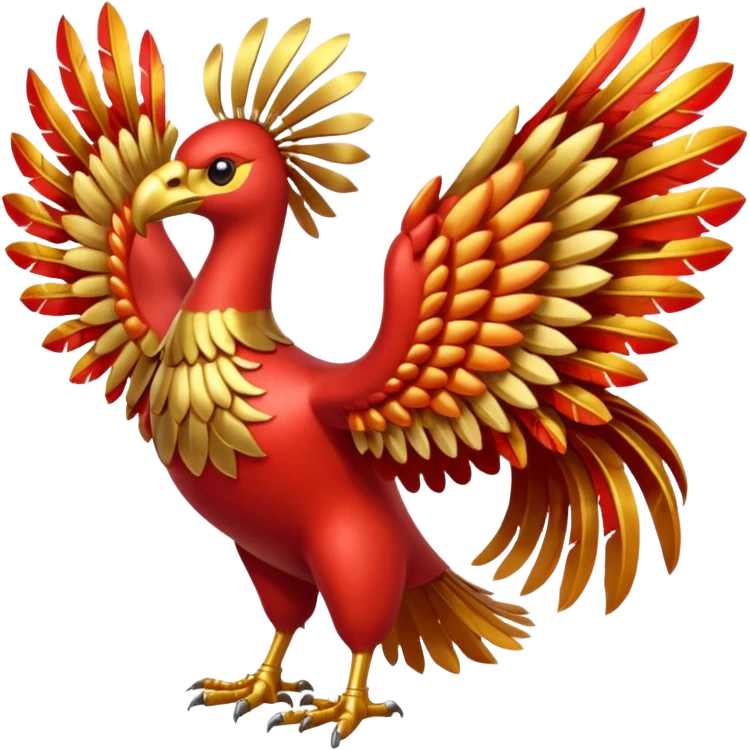 Pokemon red and green legendary Ho-Oh emoji