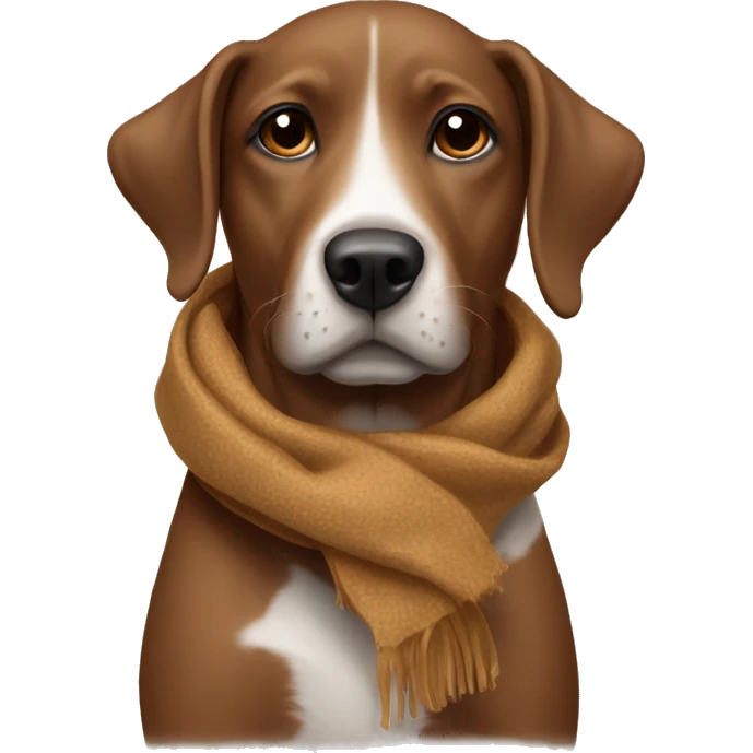 Brown dog with a scarf  emoji