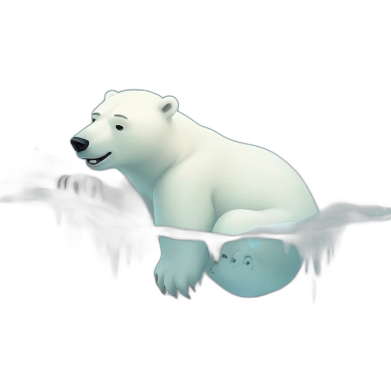 drowning polar bear emoji
