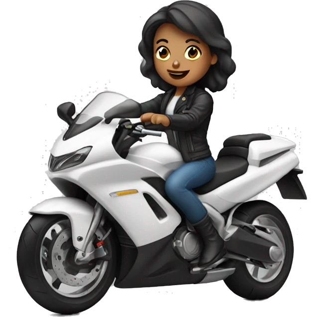 EMOJI DE MULHER BRANCA EM MOTO emoji
