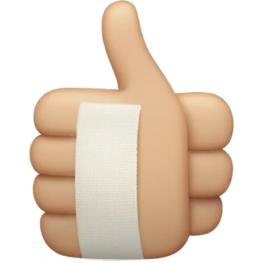 Thumbs up with half of a thumb in bandage emoji
