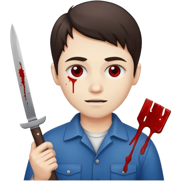 worker with a knife and has blood staine emoji