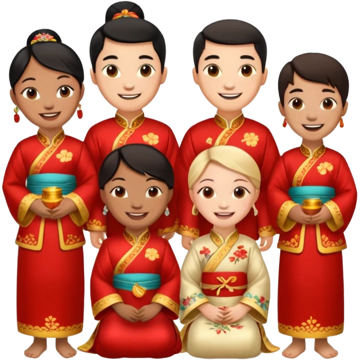 a bunch of friends emoji and they are chinese emoji
