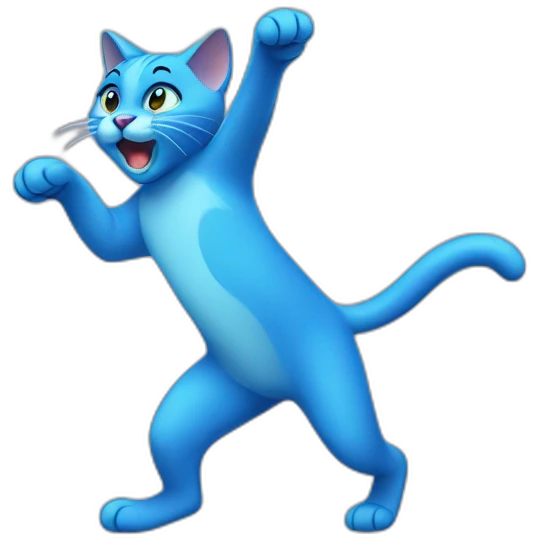 Blue Cat dancing emoji