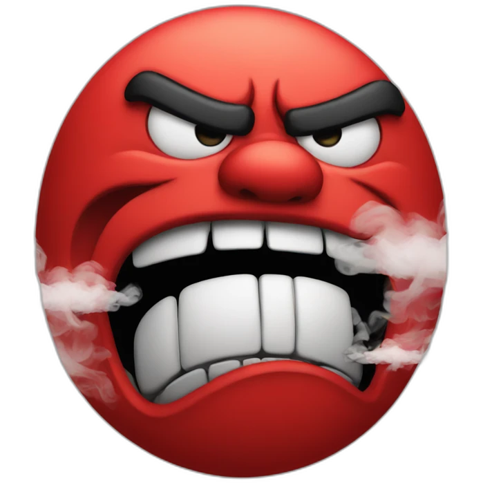 Red angry face with smoke coming out of the nose emoji
